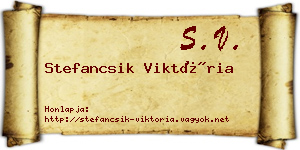 Stefancsik Viktória névjegykártya
